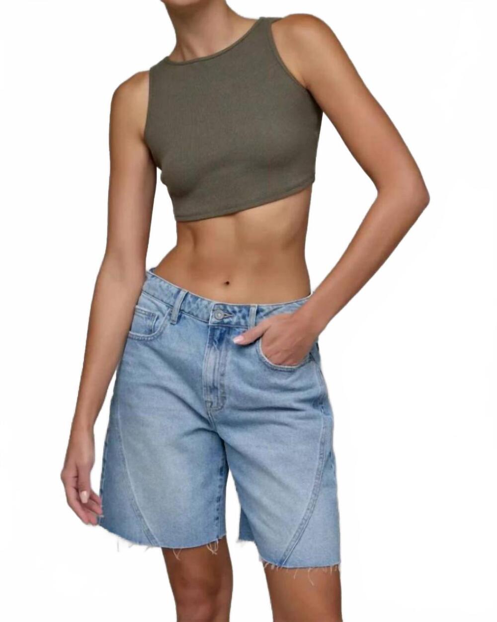 NEW HIDDEN alix baggy bermuda shorts in blue